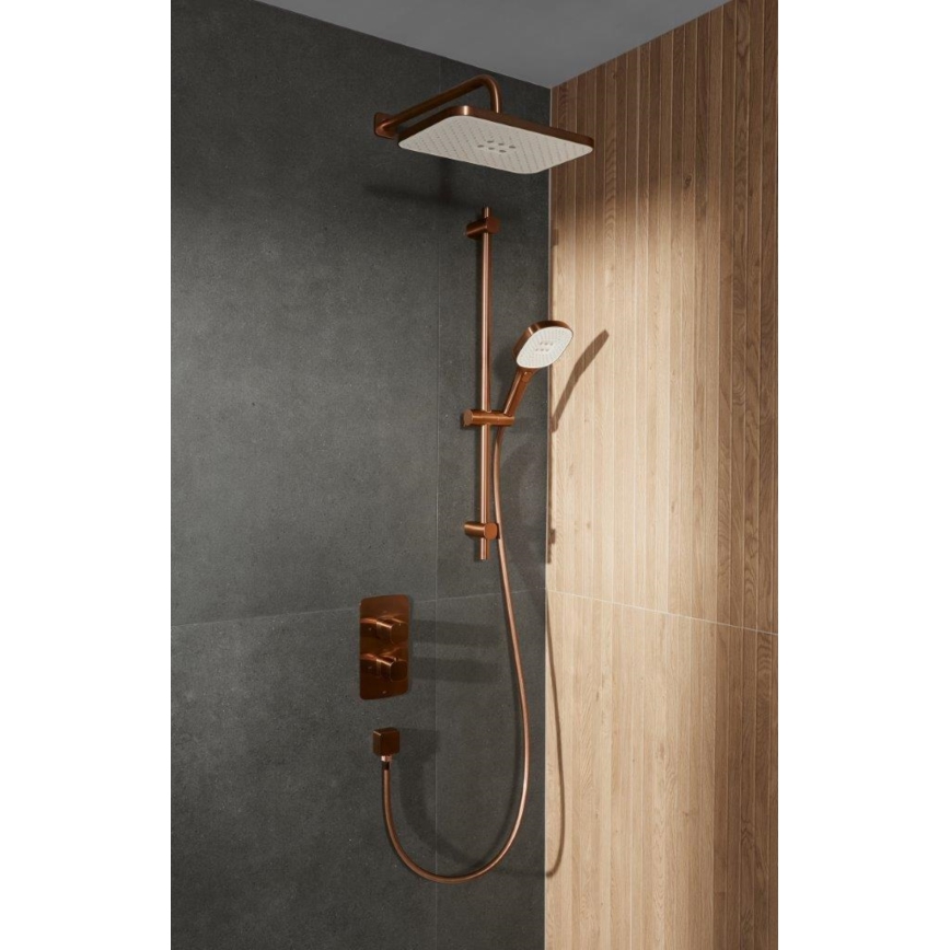 KFA Armatura 5759-301-34 - Duschgarnitur mit thermostatischer Unterputz-Armatur MALAGA Roségold