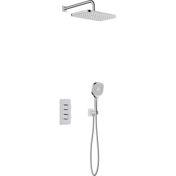 KFA Armatura 5759-501-00 - Duschgarnitur mit thermostatischer Unterputz-Armatur MALAGA, Hochglanz-Chrom