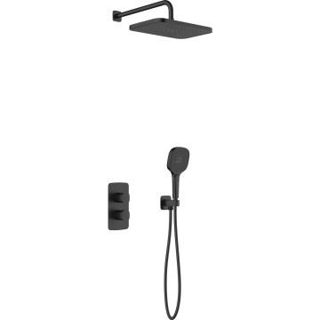 KFA Armatura 5759-501-81 - Duschset mit thermostatischer Unterputzarmatur MALAGA schwarz