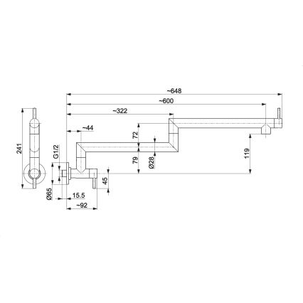 KFA Armatura 6623-030-22 - Küchenarmatur mit Schwenkarm DUERO POT FILLER Edelstahl