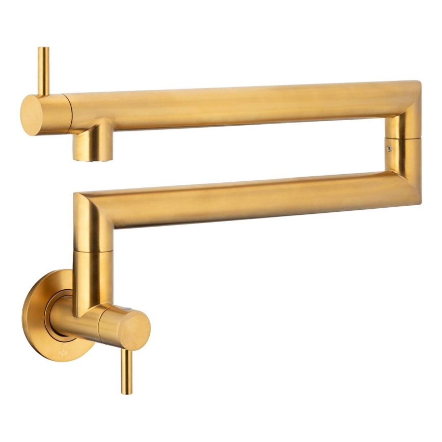 KFA Armatura 6623-030-31 - Küchenarmatur mit Gelenk DUERO POT FILLER Edelstahl/gebürstetes Gold