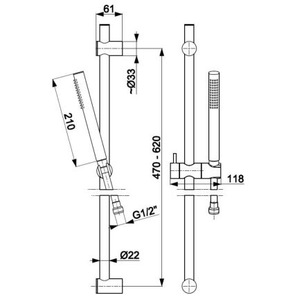 KFA Armatura 841-363-31 - Duschset MOZA Edelstahl/gebürstetes Gold