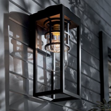 Kichler - Außen-Wandleuchte HONE M 1xE27/60W/230V IP44 schwarz