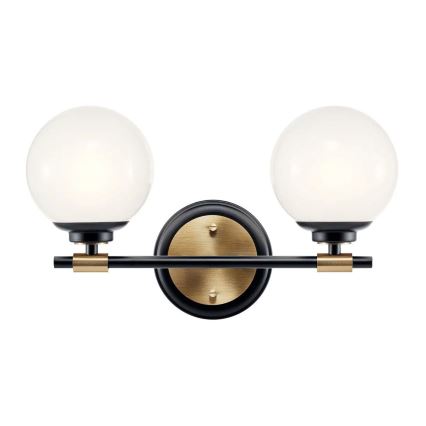 Kichler - LED-Badezimmer-Wandleuchte BENNO 2xLED/3W/230V schwarz/gold IP44