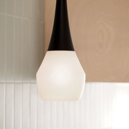 Kichler - Pendelleuchte mit Stange DEELA 1xE27/60W/230V Ø 17,8 cm schwarz