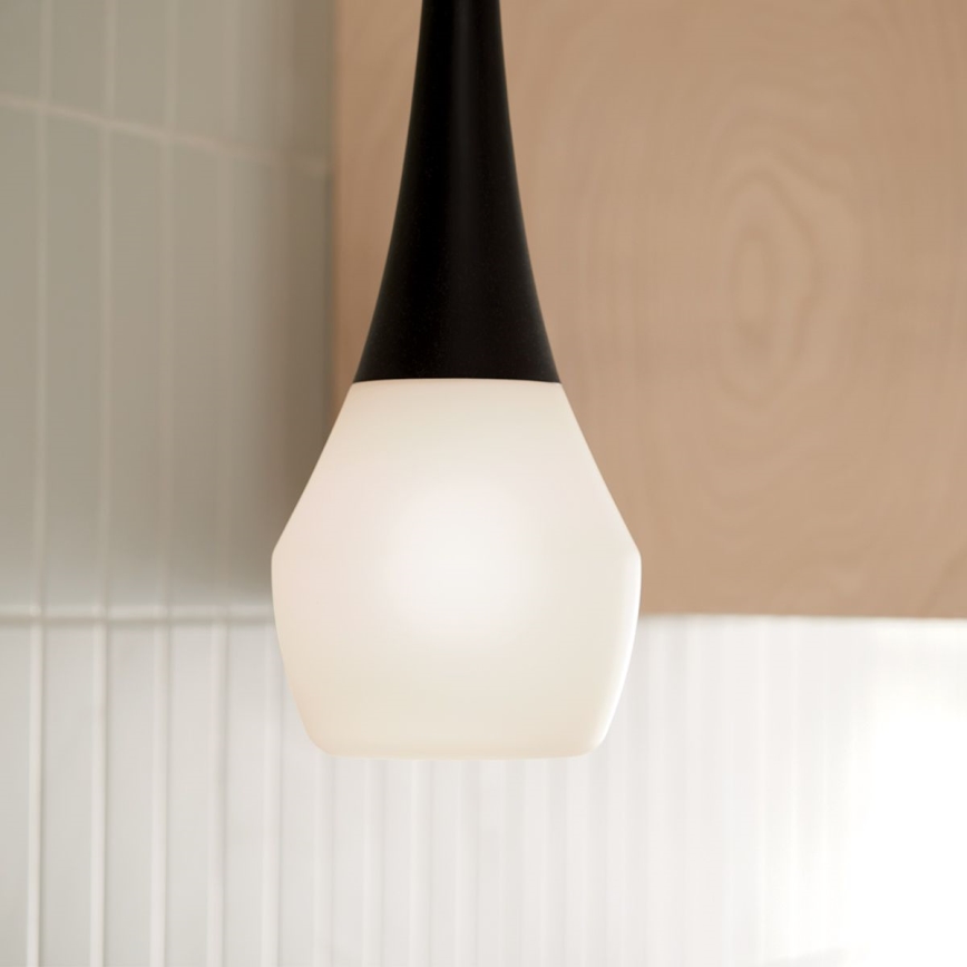 Kichler - Pendelleuchte mit Stange DEELA 1xE27/60W/230V Ø 17,8 cm schwarz