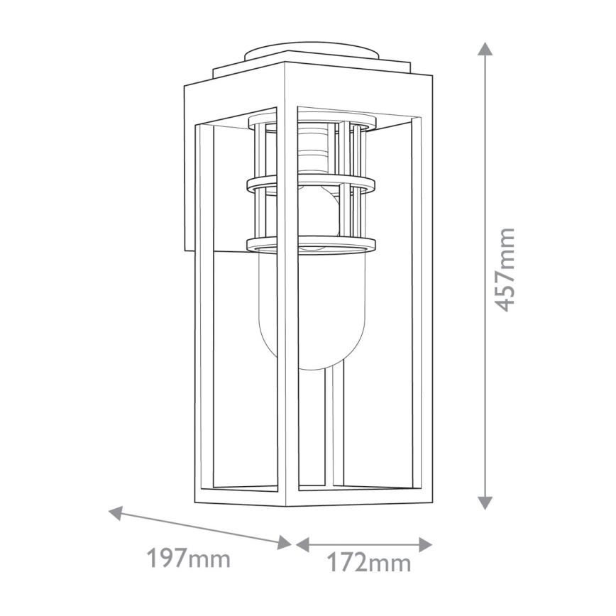 Kichler - Außen-Wandleuchte HONE M 1xE27/60W/230V IP44 schwarz