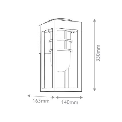 Kichler - Außenwandleuchte HONE S 1x E27/60W/230V IP44 schwarz
