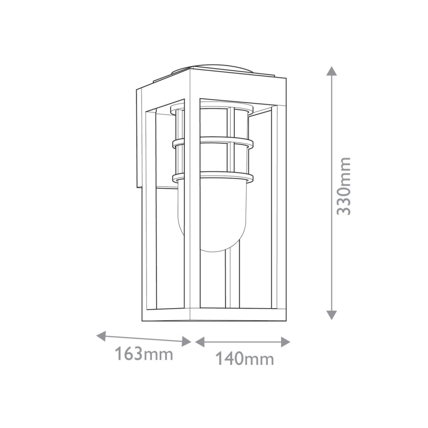Kichler - Außenwandleuchte HONE S 1x E27/60W/230V IP44 schwarz