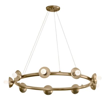 Kichler - Pendelleuchte PALTA mit Kabelabhängung, 9x E14/40W, 230V, goldfarben