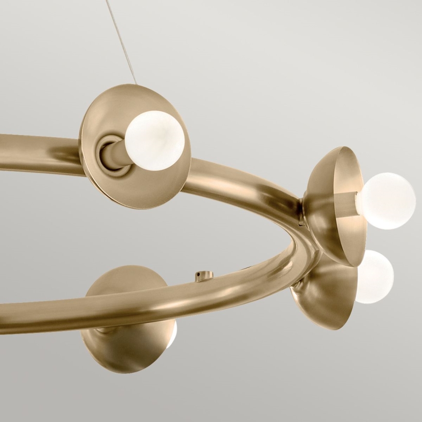 Kichler - Pendelleuchte PALTA mit Kabelabhängung, 9x E14/40W, 230V, goldfarben