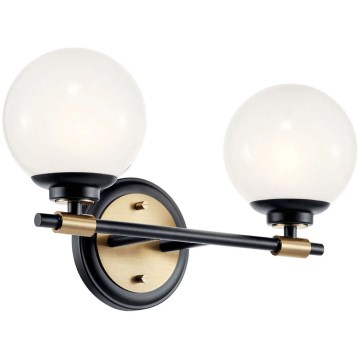 Kichler - LED-Badezimmer-Wandleuchte BENNO 2xLED/3W/230V schwarz/gold IP44