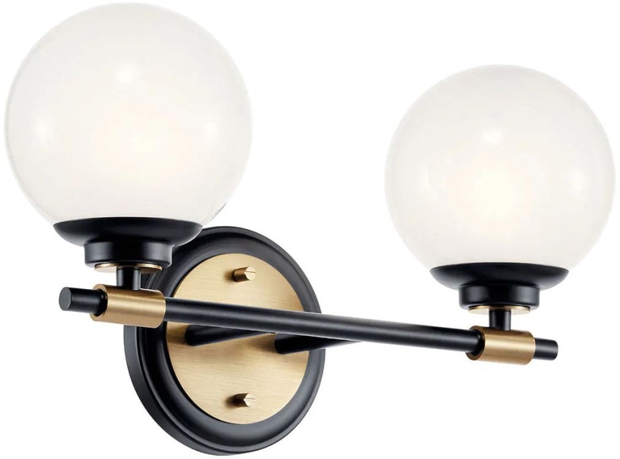 Kichler - LED-Badezimmer-Wandleuchte BENNO 2xLED/3W/230V schwarz/gold IP44