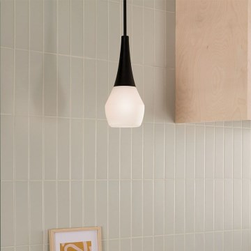 Kichler - Pendelleuchte mit Stange DEELA 1xE27/60W/230V Ø 17,8 cm schwarz