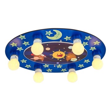 Kinder Deckenleuchte LUCCA 6xE27/24W/230V blau