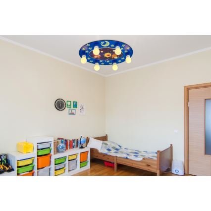 Kinder Deckenleuchte LUCCA 6xE27/24W/230V blau