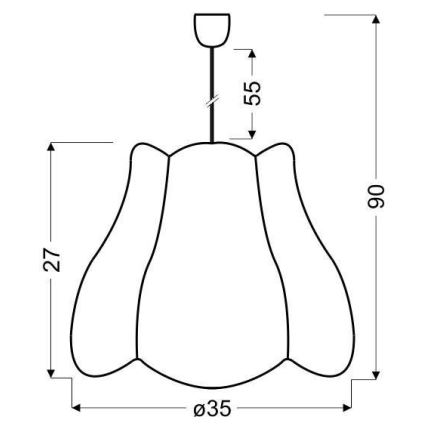 Kinder-Kronleuchter an Schnur ZUZA 1xE27/60W/230V rosa