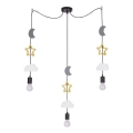 Kinder-Pendelleuchte an Kabel TRIO 3xE27/20W/230V grau/gelb/weiß