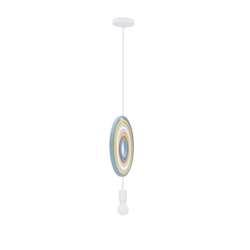 Kinder-Pendelleuchte HOOPS mit Schnur, 1xE27/20W/230V, Ø 27 cm, mehrfarbig