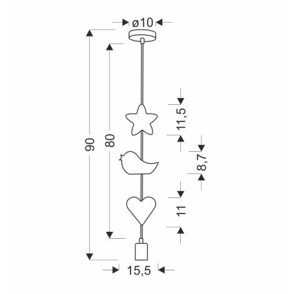 Kinder-Pendelleuchte mit Kabel TRIO 1xE27/20W/230V rosa/weiß