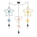 Kinder-Pendelleuchte TRIO 3xE27/20W/230V blau/rosa/gelb