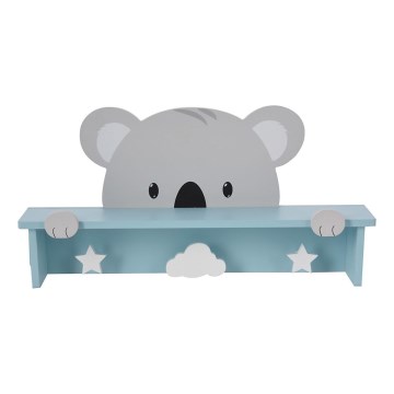 Kinder-Wandablage mit Aufhängern Koala/blau