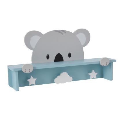 Kinder-Wandablage mit Aufhängern Koala/blau