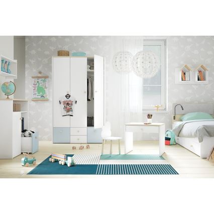 Kinder-Wandregal BUBO 35x72 cm Weiß/Hellbuche