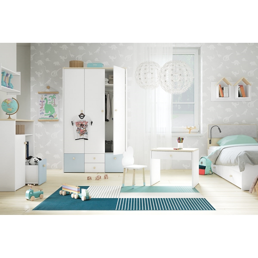 Kinder-Wandregal BUBO 35x72 cm Weiß/Hellbuche
