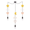Kinderhängelampe TRIO 3xE27/20W/230V in Gelb/Weiß/Rosa