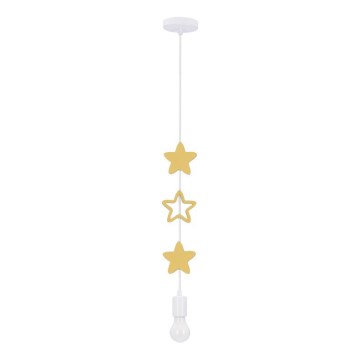 Kinderhängerlampe STARS 1xE27/20W/230V gelb/weiß