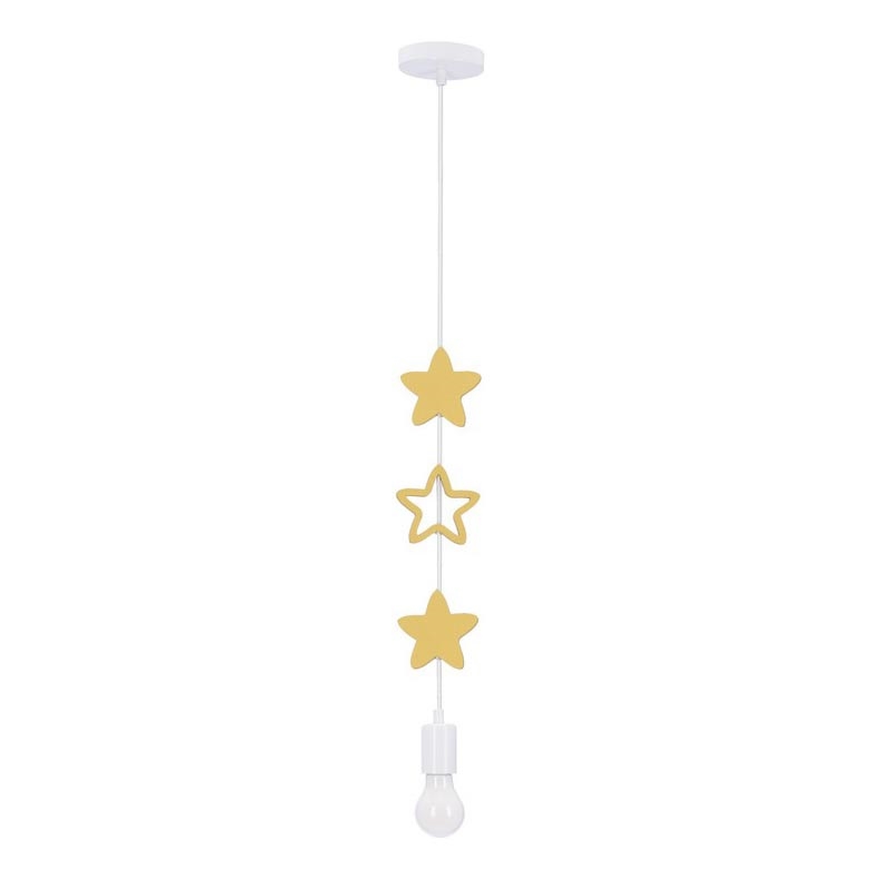Kinderhängerlampe STARS 1xE27/20W/230V gelb/weiß