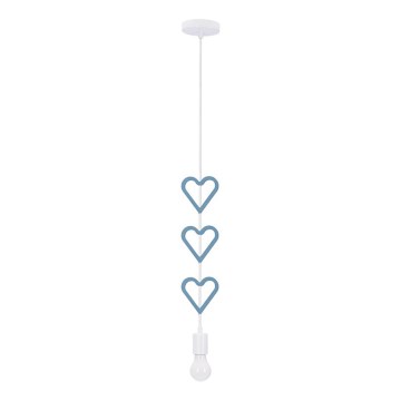 Kinderhängerleuchte HETS 1xE27/20W/230V blau/weiß