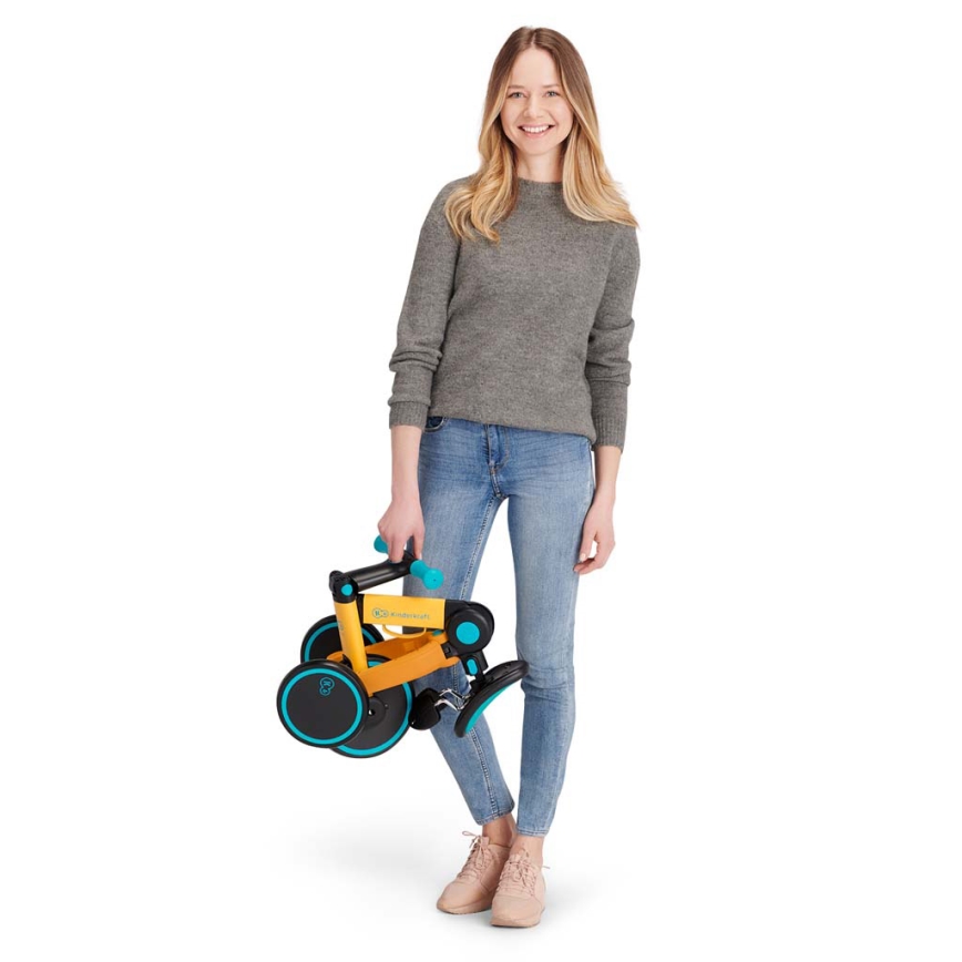 KINDERKRAFT - Kinderlaufrad 3in1 4TRIKE Gelb/Türkis