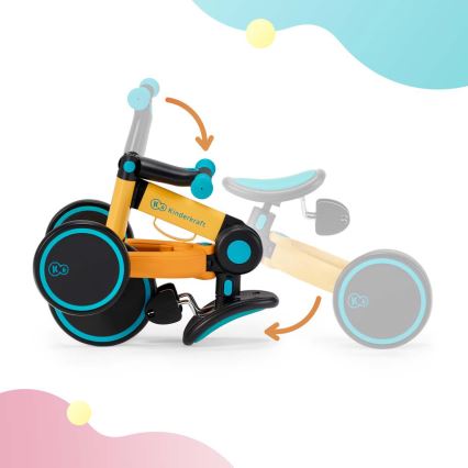 KINDERKRAFT - Kinderlaufrad 3in1 4TRIKE Gelb/Türkis