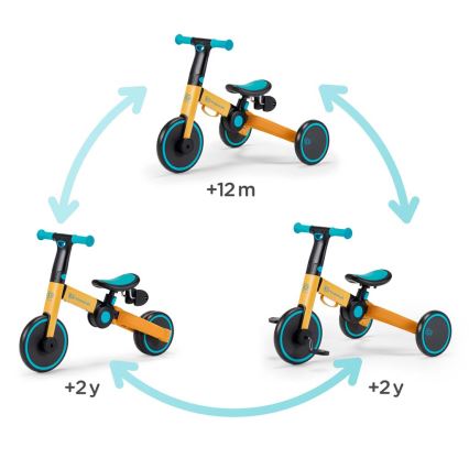 KINDERKRAFT - Kinderlaufrad 3in1 4TRIKE Gelb/Türkis