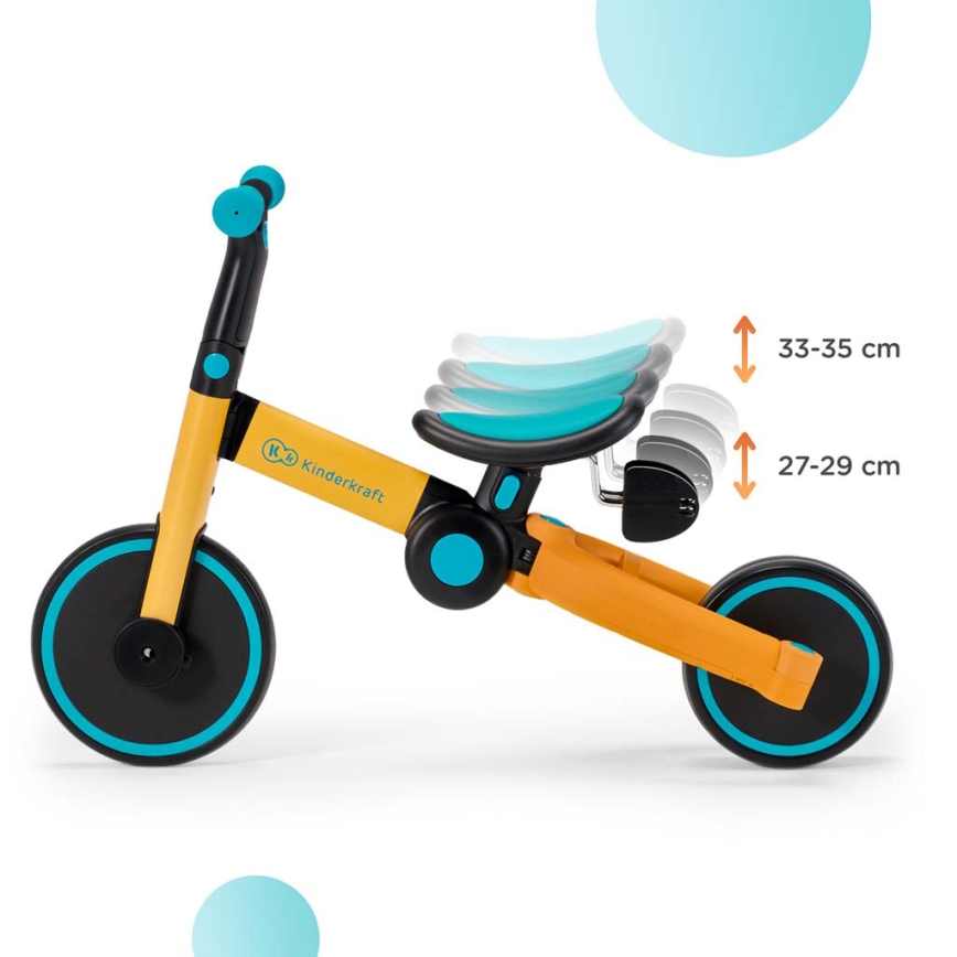 KINDERKRAFT - Kinderlaufrad 3in1 4TRIKE Gelb/Türkis