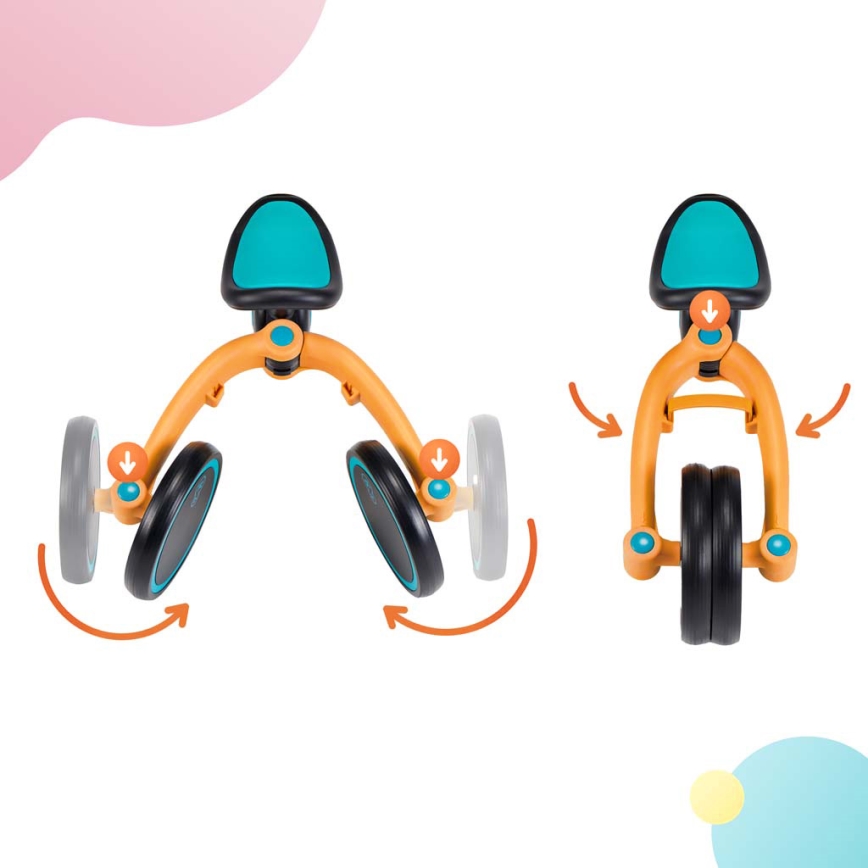 KINDERKRAFT - Kinderlaufrad 3in1 4TRIKE Gelb/Türkis