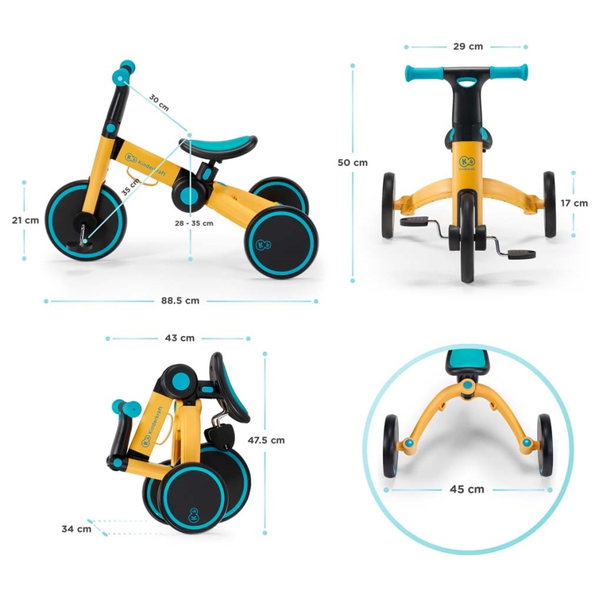 KINDERKRAFT - Kinderlaufrad 3in1 4TRIKE rosa