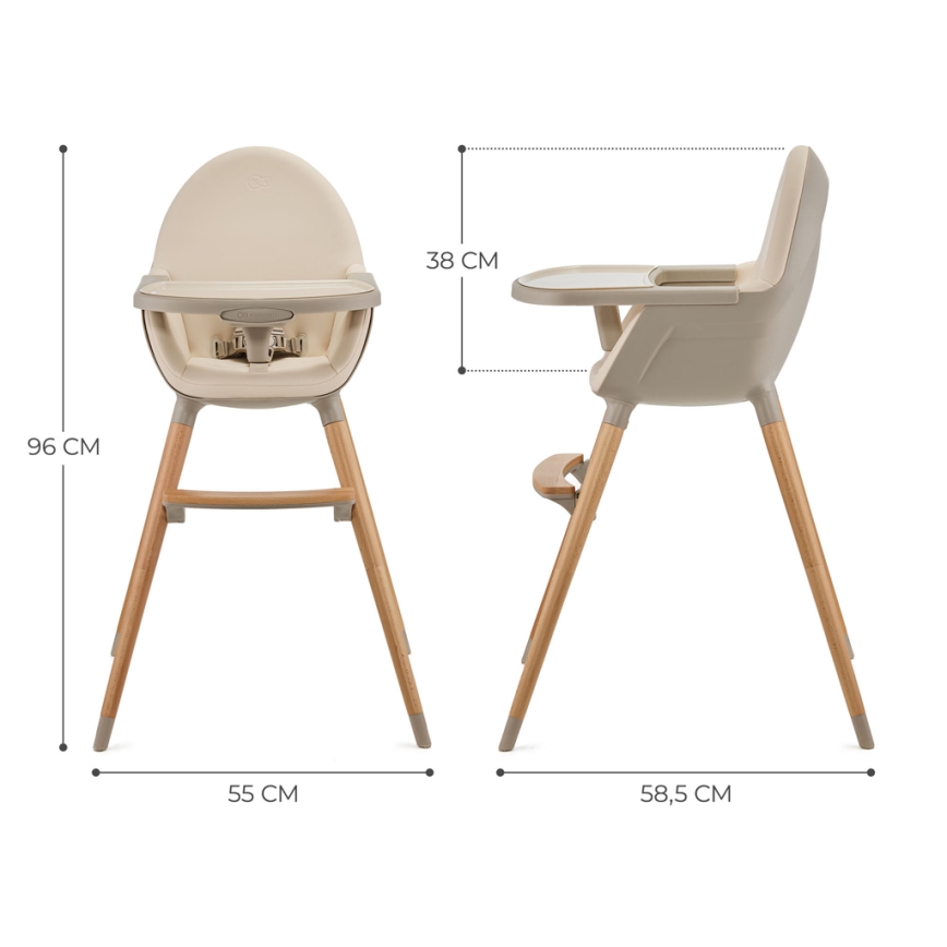 KINDERKRAFT - Esstischstuhl für Kinder 2v1 FINI2 Buche/beige