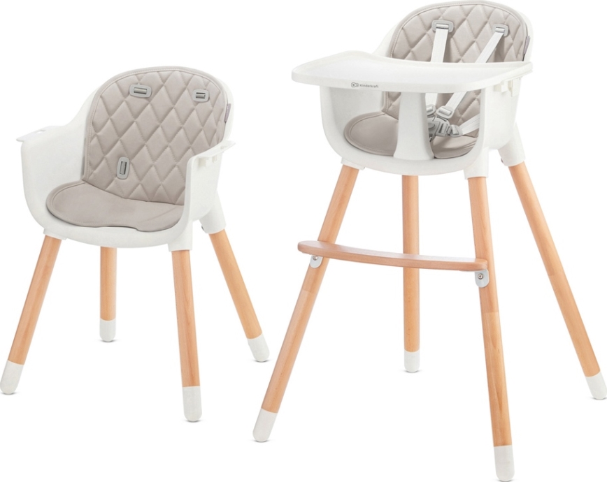 KINDERKRAFT - Esstischstuhl für Kinder 2v1 SIENNA Buche/grau