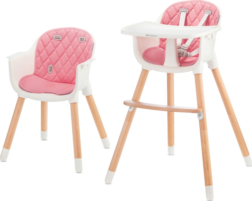 KINDERKRAFT - Esstischstuhl für Kinder 2v1 SIENNA Buche/rosa