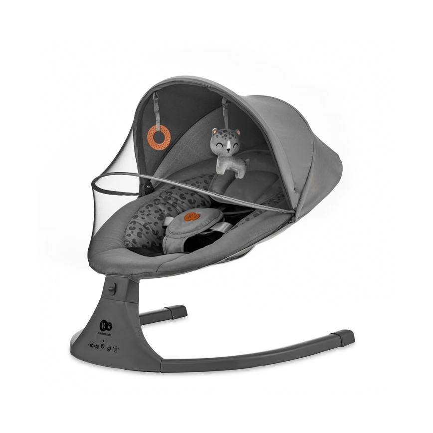 KINDERKRAFT - Babywippe mit Melodie 2in1 LUMI 4xAAA dunkelgrau