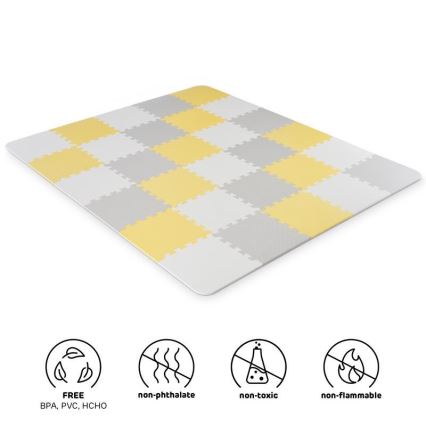 KINDERKRAFT - Schaumstoff-Puzzle LUNO 30 Stück grau/gelb