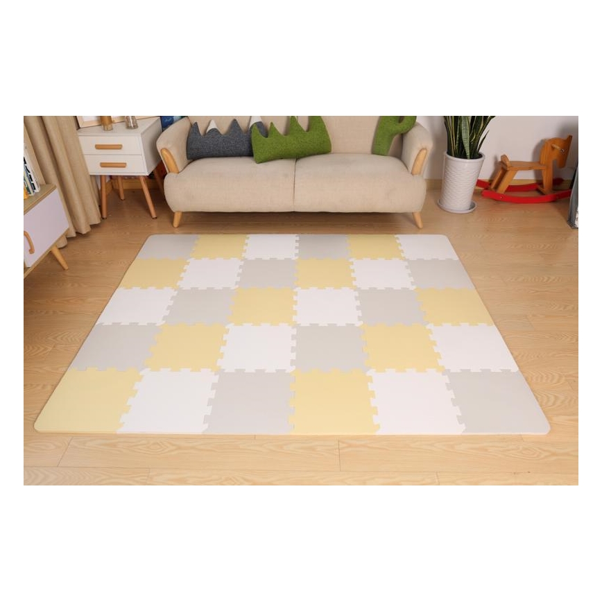 KINDERKRAFT - Schaumstoff-Puzzle LUNO 30 Stück grau/gelb