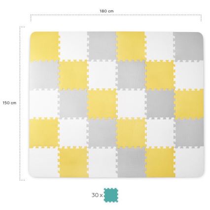KINDERKRAFT - Schaumstoff-Puzzle LUNO 30 Stück grau/gelb