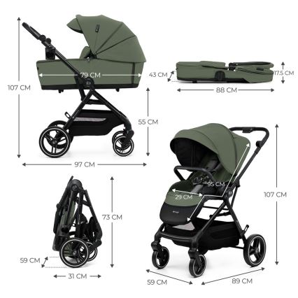 KINDERKRAFT SELECT - Sportwagen 2in1 YOXI Mystic Green