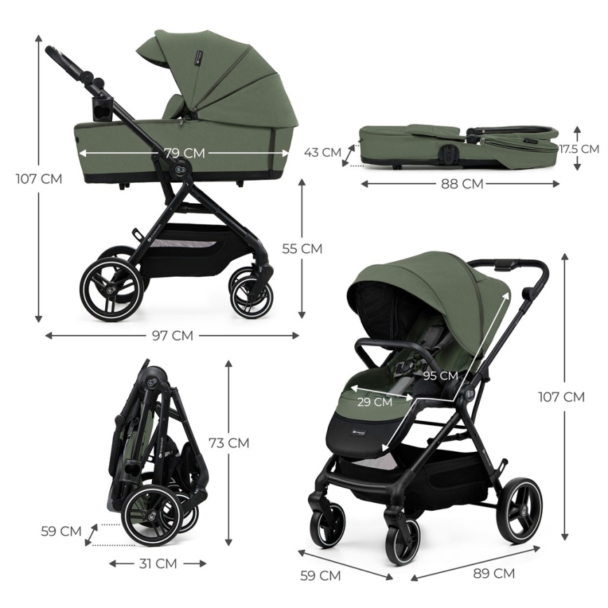 KINDERKRAFT SELECT - Sportwagen 2in1 YOXI Mystic Green