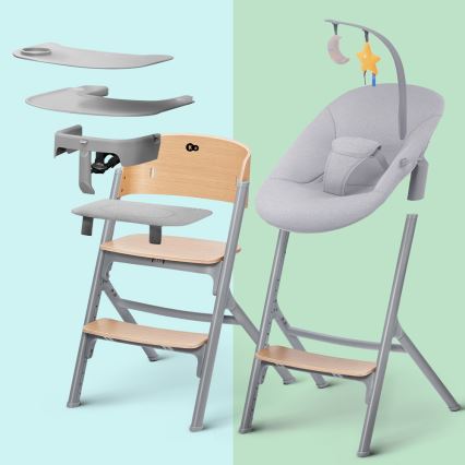 KINDERKRAFT SELECT - Kinderhochstuhl 3in1 LIVY Premium Eiche + Liege CALMEE