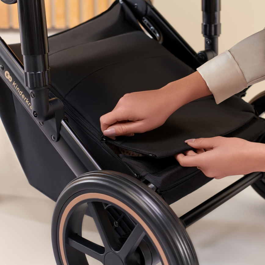 KINDERKRAFT SELECT - Kombinierter 3-in-1 Kinderwagen PRIME 2 Premium Venezian Schwarz + Autositz